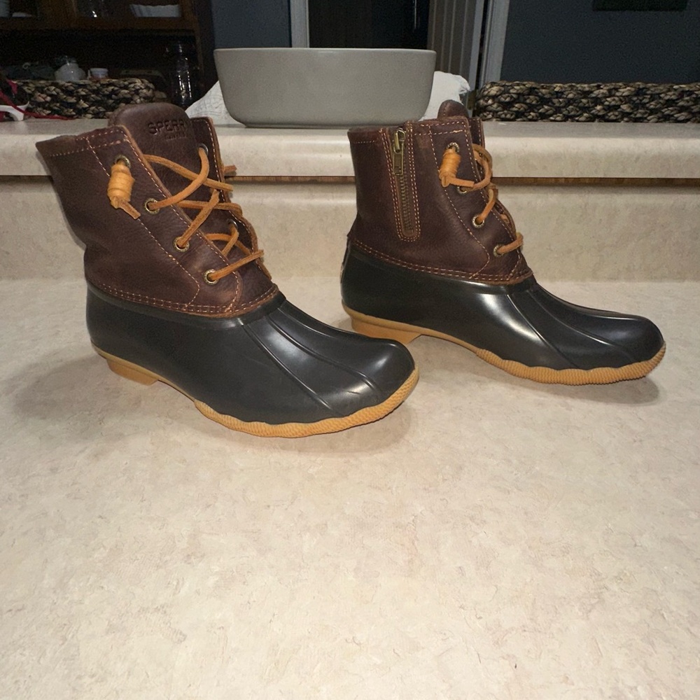 Sperry Dark Brown and Black Duck Boots